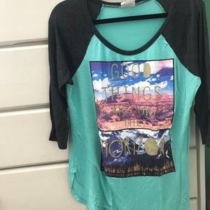 Graphic baseball tee